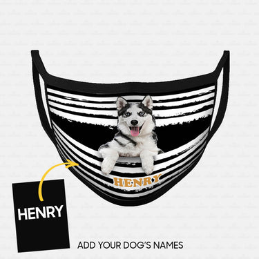 Personalized Dog Gift Idea - Husky In The Middle For Dog Lovers - Cloth Mask